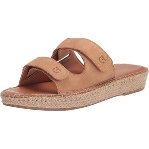NEW Cole Haan Women's PECAN Leather Cloudfeel Espadrille Slide Sandals Size 8